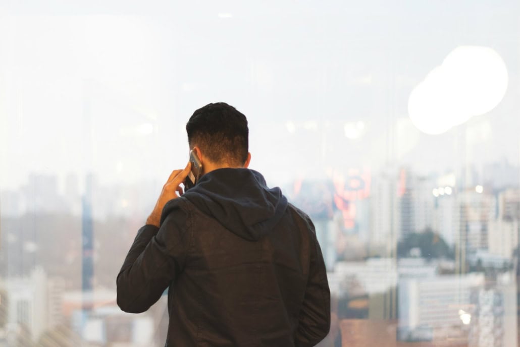 Man using a cellphone